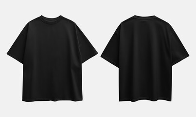 Black t-shirts with copy space on white background