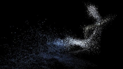 Abstract design of particles in motion.
