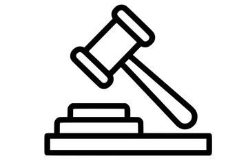 Vector Illustration of Judge’s Gavel on Bench