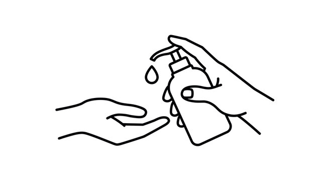 hand sanitizer dispenser black line art clip art preview