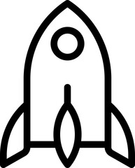 Startup Rocket Launch Line Icon