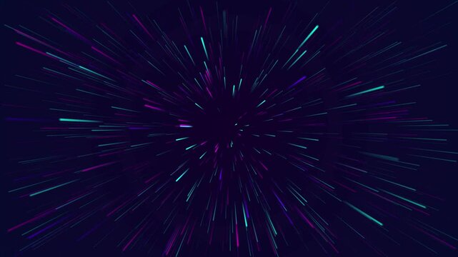 Neon Lines Zoom Looping Background . High speed flying lines, speed of digital lights , Infinite futuristic background with vibrant and wonder lights, background neon lines zoom looping.
