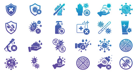 Hygiene and health safety icons vector illustration for posters and educational materials