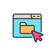 Stylized Representation Of Web Folder With Pointer On Transparent Display