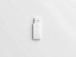 White USB drive on white background