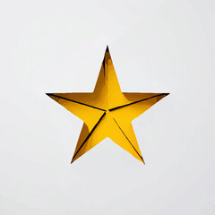 Obraz premium Gold Star Frame Cutout on White