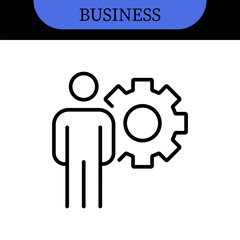 Business People Line Editable Icons set. Vector illustration in modern thin line style of business related icons: research, meeting, business communication, male and female avatars, team structure