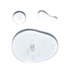 Clear serum liquid drops isolated on transparent background, representing cosmetic beauty and skincare hydration