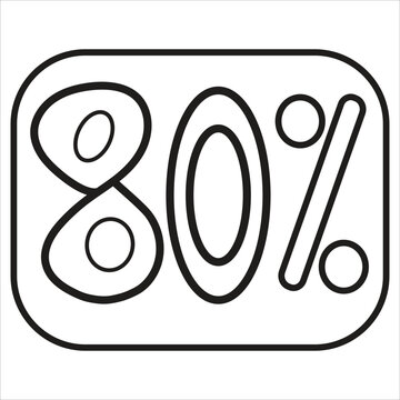80 Percent Icon vector illustration