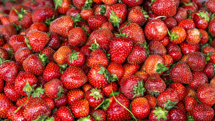 Fresh ripe strawberries close up