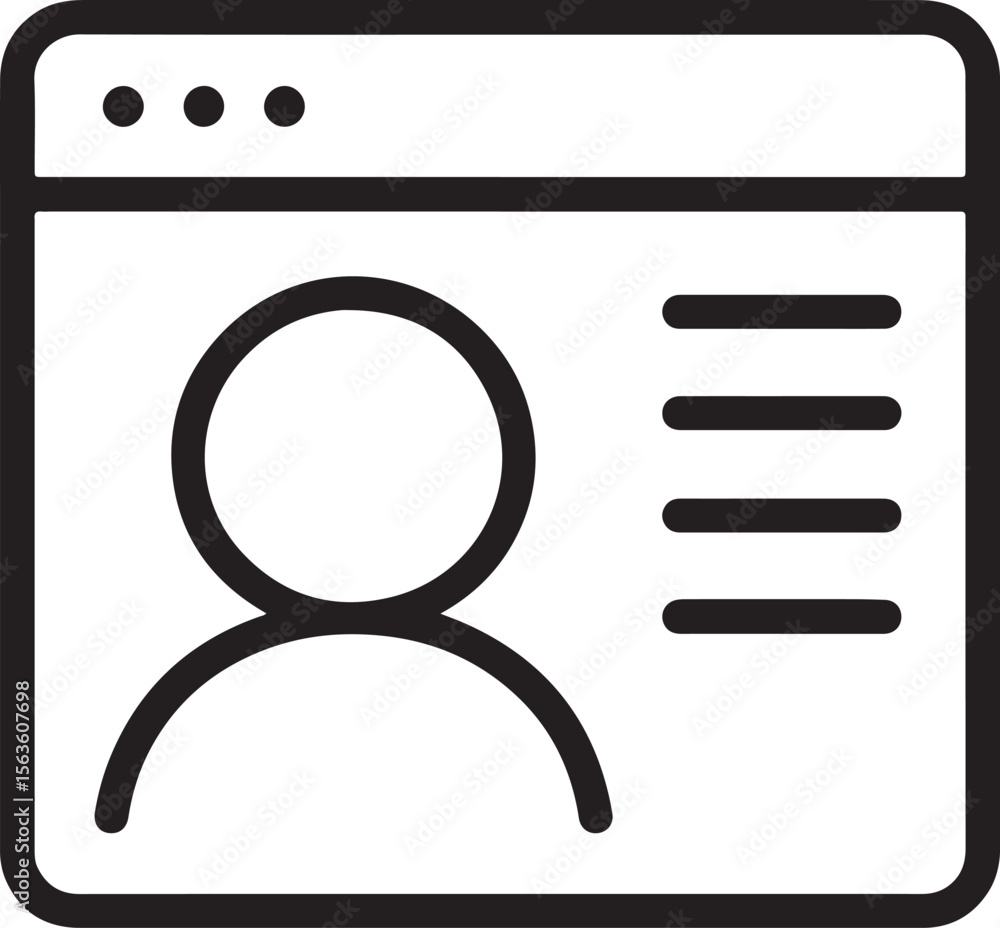 Poster user profile interface icon with abstract person and data lines vector