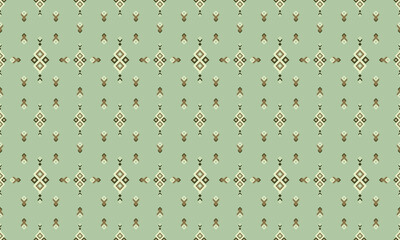 Geometric Rug seamless Fabric Pattern in Natural Green Tone. Ideal for rug design, textile products, and graphic backgrounds. Perfect for print, digital use, and fabric design inspiration.