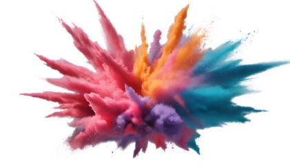 Colorful mixed rainbow powder isolated