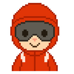 Obraz premium Flat Design Pixel Art Racer Illustration