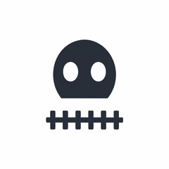Zipper Mouth Silence Icon Vector.