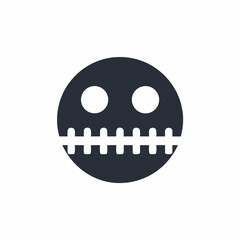 Fototapeta premium Zipper Mouth Silence Icon Vector.