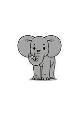 Fototapeta premium baby elephant cartoon