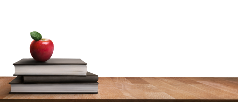 A pile of children's school books getting ready to go back to school to read and learn as part of their education and homework isolated on a transparent background. 