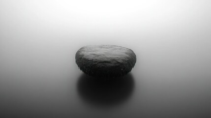 Solitary Stone in Misty Water