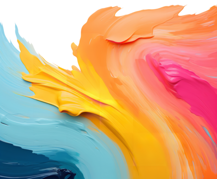 Abstract Palette Dynamic Paint Swirls in Bold Colors A Vibrant Spectrum of on transparent background