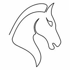 Obraz premium Minimalist horse head outline on a white background simple