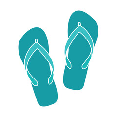 Green Vector Flip Flops Flat
