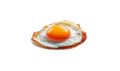 Fried egg. Breakfast. Protein and yolk with herbs. On a white background