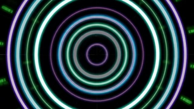 Abstract neon circles animation