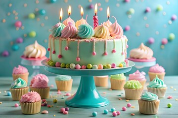 birthday cake with candles