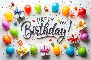 happy birthday card with balloons