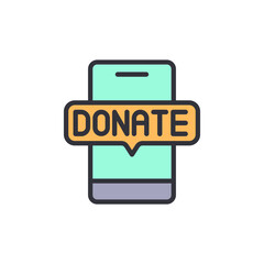 Mobile Device Displaying An Appeal To Donate Through Online Application