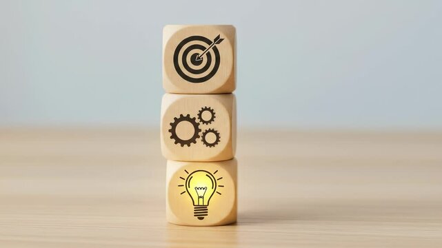 Business Strategy: Idea turns into a target, through actionable steps and mechanisms.