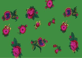 Arabic fabric with rose designs