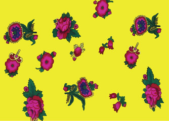 Arabic fabric with rose designs