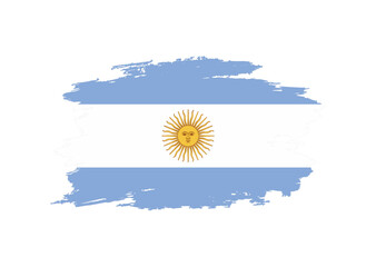 flag of argentina with brush style