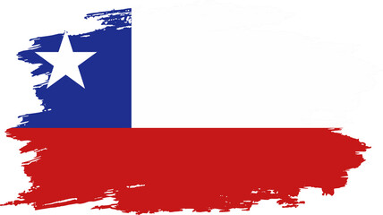 flag of Chili with brush style