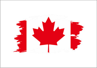 flag of kanada with brush style
