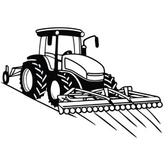 vintage tractor vector
