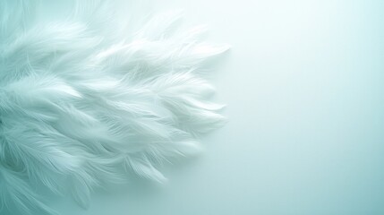 Obraz premium White feather on vibrant blue study in contrast texture and tranquil beauty
