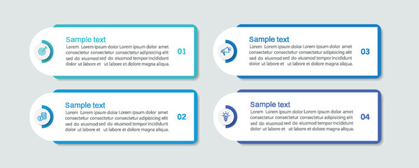 Infographic design template with icons and 4 options or steps. Can be used for process diagram, presentations, workflow layout, flow chart, info graph	
