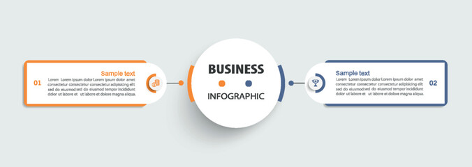 Vector infographic template with icons and 2 options or steps	