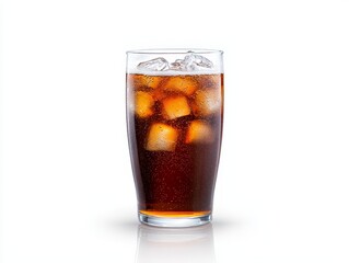 Icecold cola with fresh orange slice refreshing summer beverage refreshing