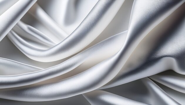 seamless smooth flowing white satin pcm fabric with soft folds and a subtle sheen creating an elegant and luxurious appearance