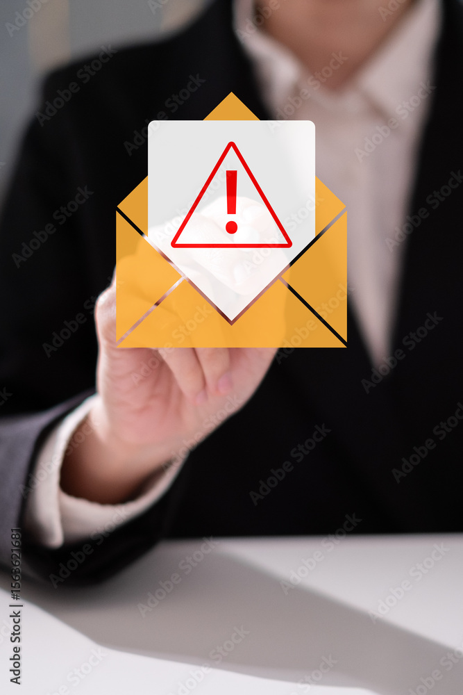 Poster electronic mail spam hacker message online security protection technology safety network warning con