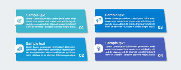 Infographic design template with icons and 4 options or steps. Can be used for process diagram, presentations, workflow layout, flow chart, info graph	
