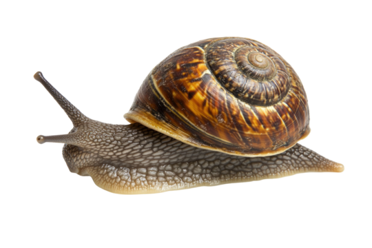 Garden snail isolated on white. PNG
