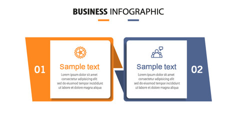Vector infographic template with icons and 2 options or steps	