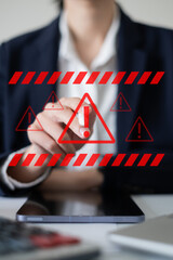 System hacked warning alert network virus threat attack online security computer technology concept