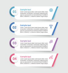 Infographic design template with icons and 4 options or steps. Can be used for process diagram, presentations, workflow layout, flow chart, info graph	
