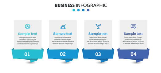 Infographic design template with icons and 4 options or steps. Can be used for process diagram, presentations, workflow layout, flow chart, info graph	
